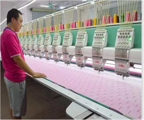 Embroidery equipment and thread preparation in the TGS factory