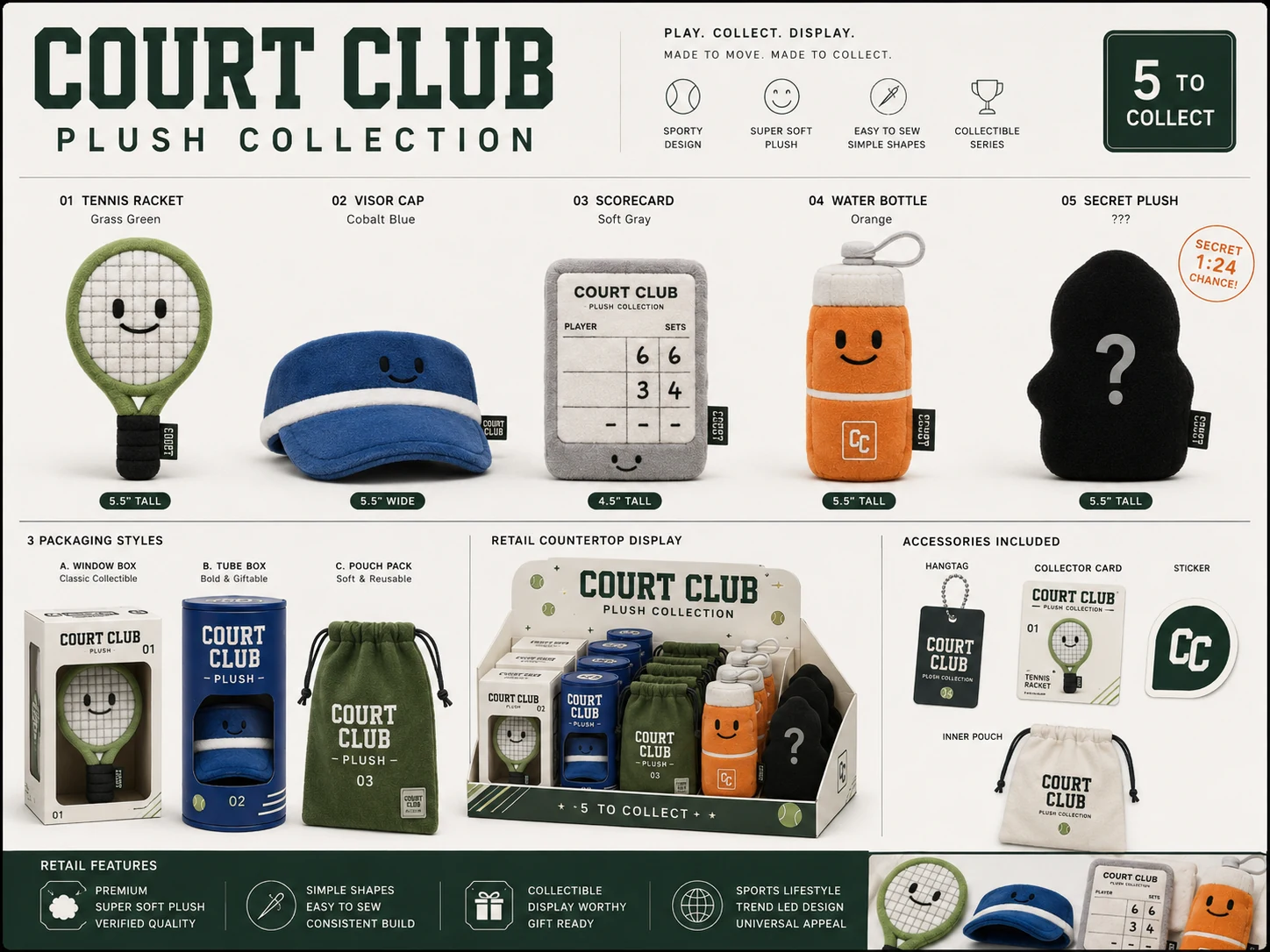 Court Club plush collection board