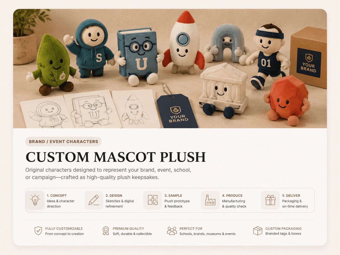 Custom Mascot Plush plush collection board