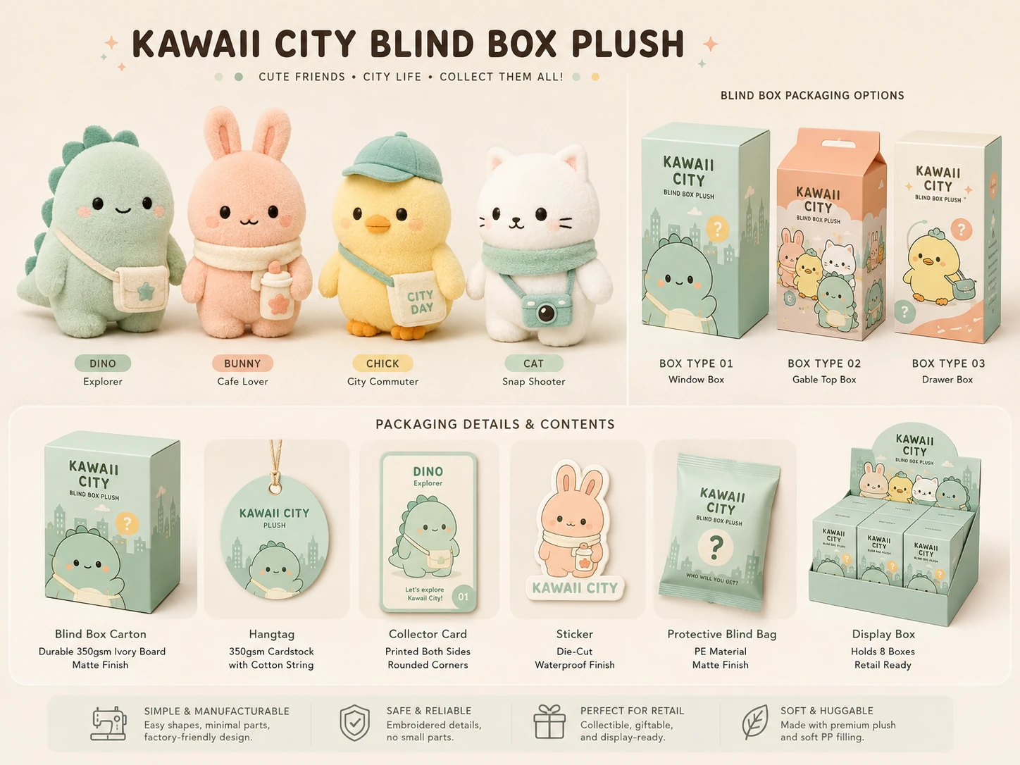 Kawaii City plush collection board