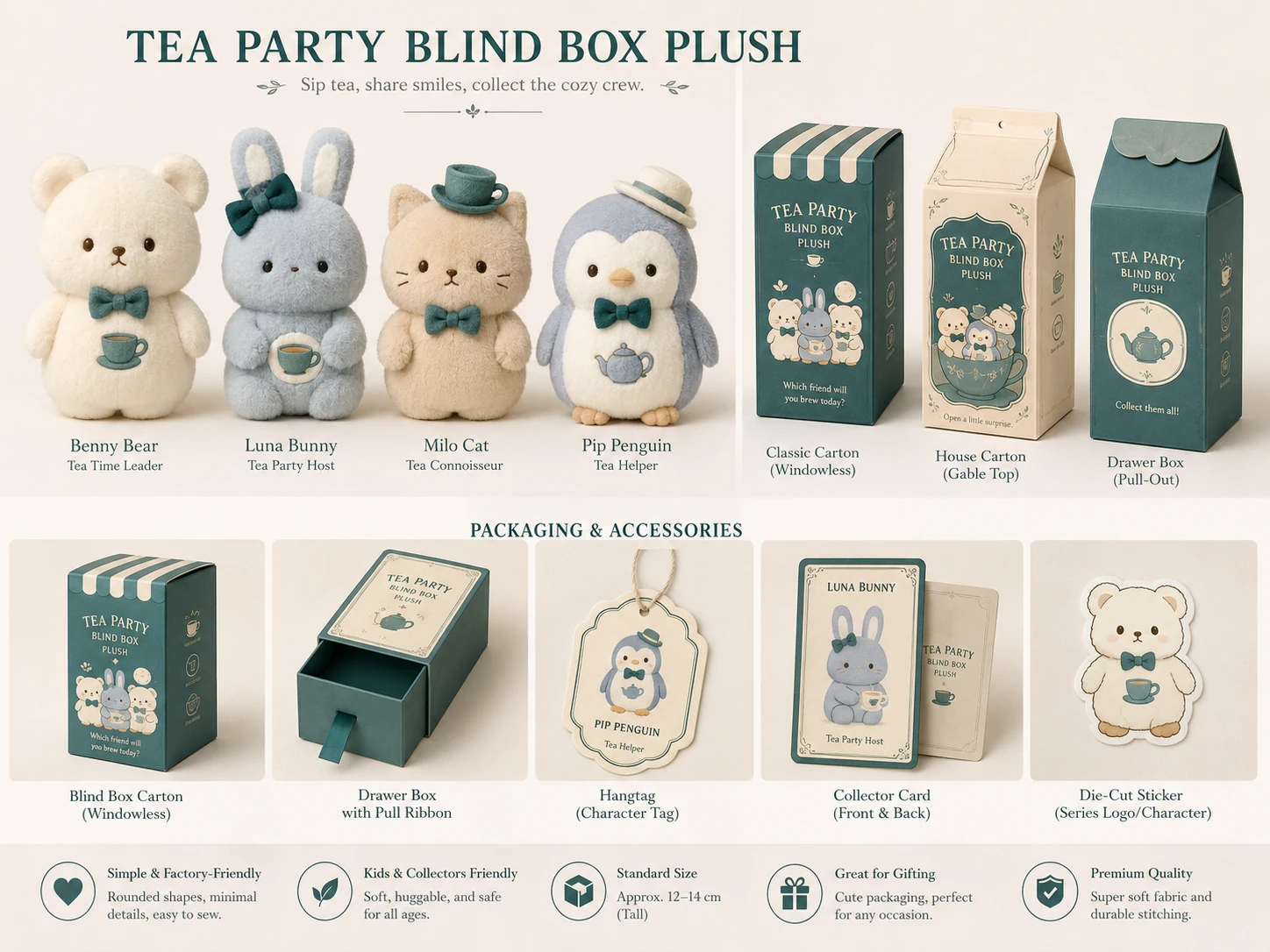 Tea Party plush collection board
