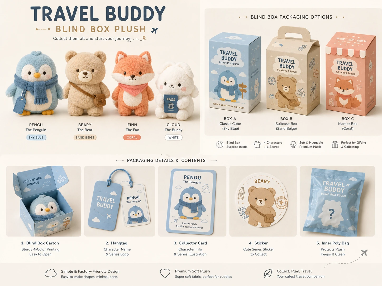 Travel Buddy plush collection board
